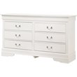 Glory Furniture Louis Phillipe 6 Drawer Dresser in White