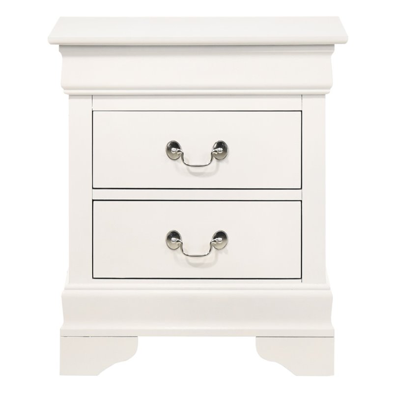 Glory Furniture Louis Phillipe 2 Drawer Nightstand in White