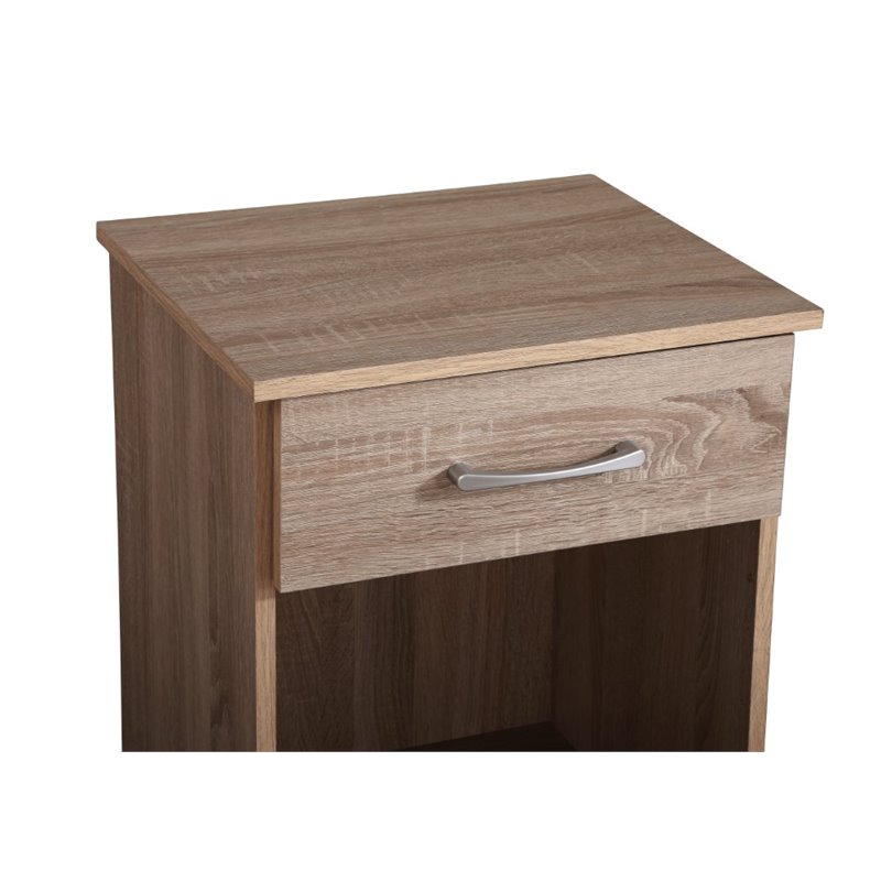 Glory Furniture Lindsey Manufactured Wood 1-Drawer RTA Nightstand in Sandle Wood