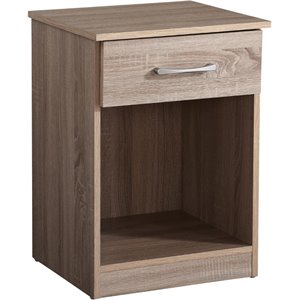 Glory Furniture Lindsey Manufactured Wood 1-Drawer RTA Nightstand in Sandle Wood