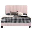 Glory Furniture Lodi Velvet Upholstered Full Bed in Pink