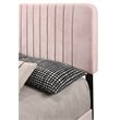Glory Furniture Lodi Velvet Upholstered Full Bed in Pink