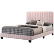 Glory Furniture Lodi Velvet Upholstered Full Bed in Pink