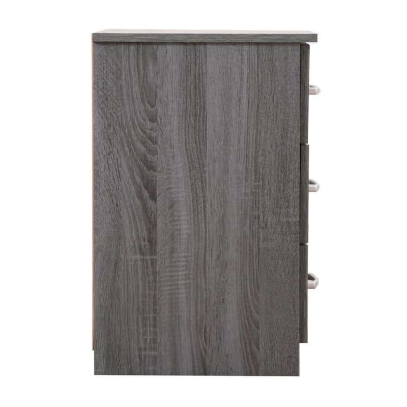 Glory Furniture Boston 3 Drawer Nightstand in Gray