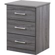 Glory Furniture Boston 3 Drawer Nightstand in Gray