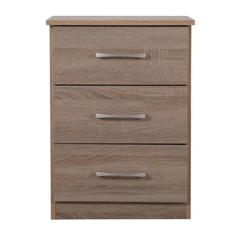 Glory Furniture Boston 3 Drawer Nightstand in Sandle Wood