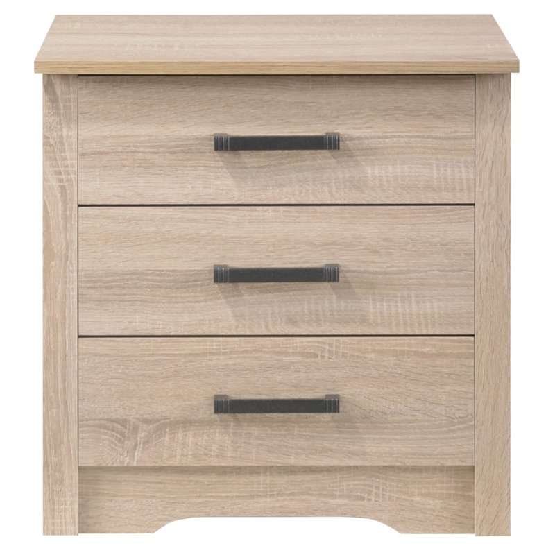 Glory Furniture Hudson 3 Drawer RTA Nightstand in Sandle Wood