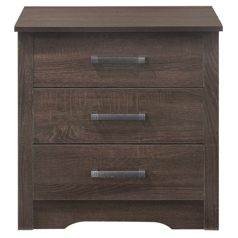 Glory Furniture Hudson 3 Drawer RTA Nightstand in Wenge