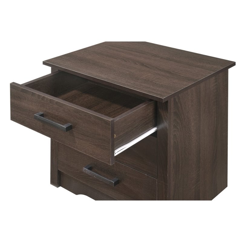 Glory Furniture Hudson 3 Drawer RTA Nightstand in Wenge