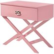 Glory Furniture Xavier Solid Wood 1-Drawer Nightstand in Pink