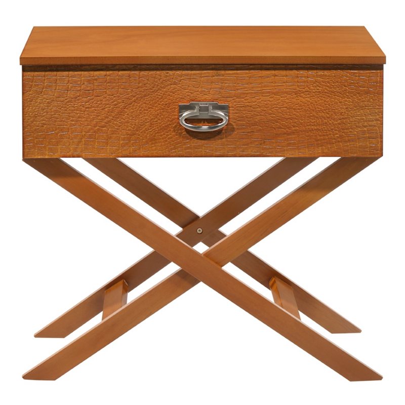 Glory Furniture Xavier Solid Wood 1-Drawer Nightstand in Oak