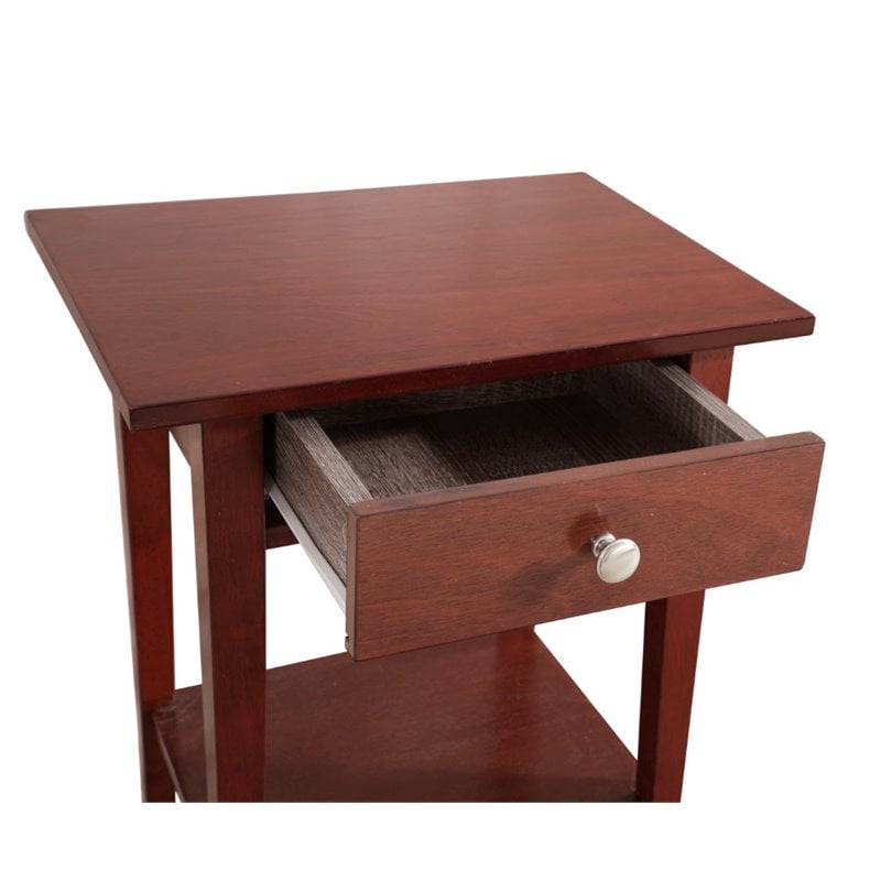 Glory Furniture Dalton 1 Drawer Nightstand in Cherry
