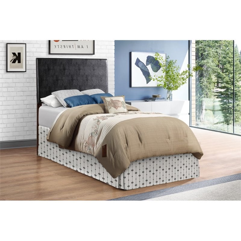Glory Furniture Nova Faux Leather Upholstered Twin Headboard in Black