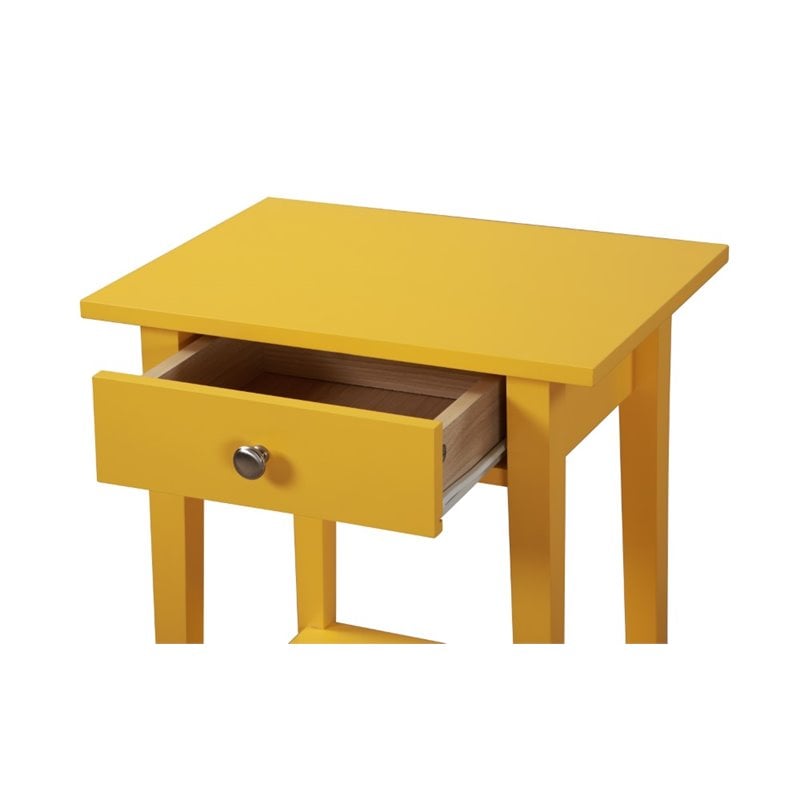 Glory Furniture Dalton 1 Drawer Nightstand in Yellow
