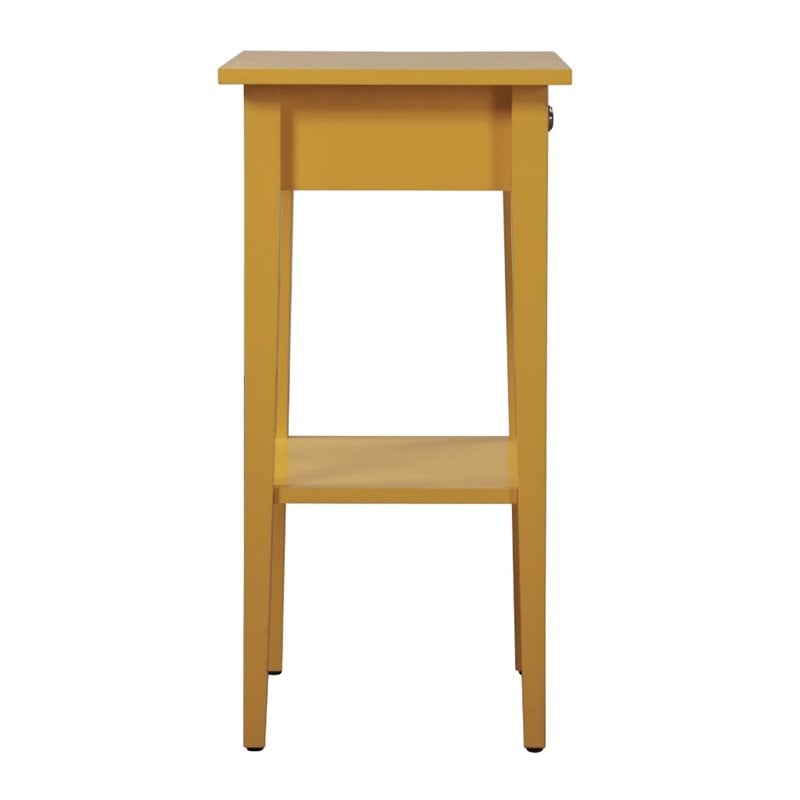 Glory Furniture Dalton 1 Drawer Nightstand in Yellow
