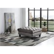 Glory Furniture Nola Velvet Ottoman in Dark Gray