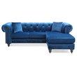 Glory Furniture Nola Velvet Sofa Chaise in Navy Blue