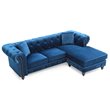 Glory Furniture Nola Velvet Sofa Chaise in Navy Blue