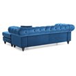 Glory Furniture Nola Velvet Sofa Chaise in Navy Blue