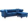 Glory Furniture Nola Velvet Sofa Chaise in Navy Blue