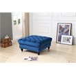 Glory Furniture Nola Velvet Ottoman in Navy Blue