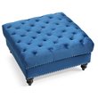 Glory Furniture Nola Velvet Ottoman in Navy Blue