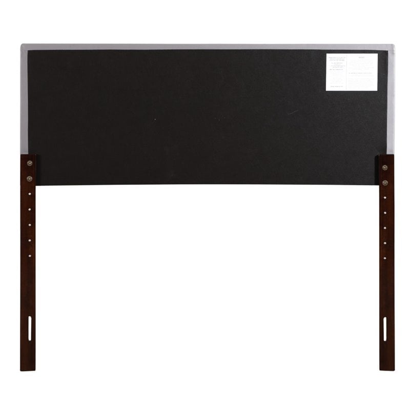 Glory Furniture Nova Faux Leather Upholstered Queen Headboard in Light Gray