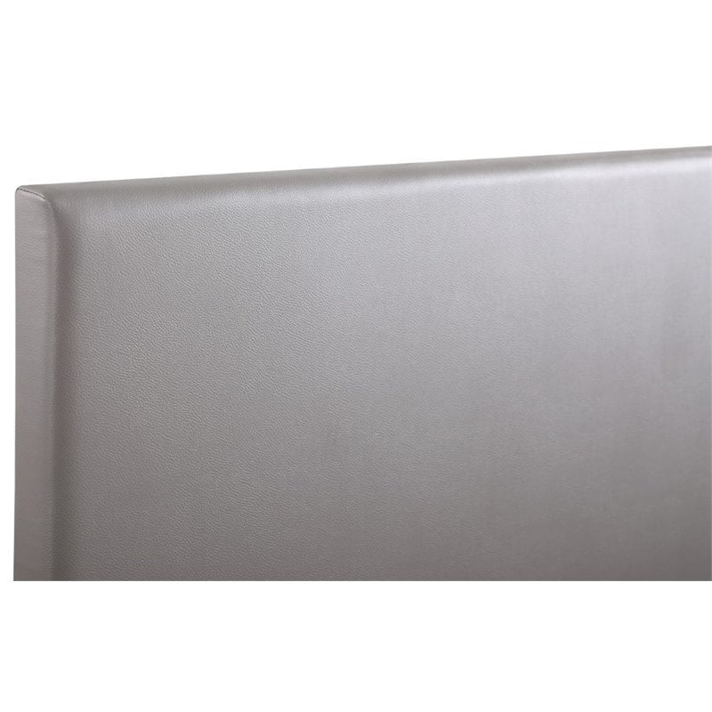 Glory Furniture Nova Faux Leather Upholstered Queen Headboard in Light Gray