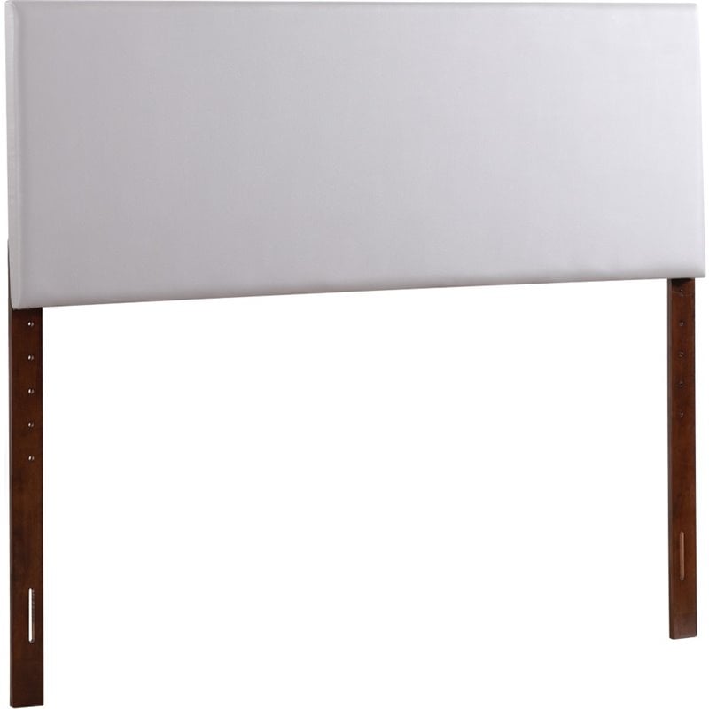 Glory Furniture Nova Faux Leather Upholstered Queen Headboard in Light Gray