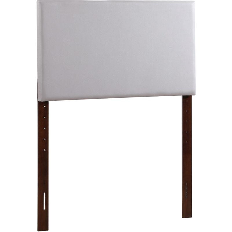 Glory Furniture Nova Faux Leather Upholstered Twin Headboard in Light Gray