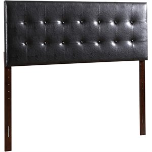 Glory Furniture Super Nova Faux Leather Upholstered Full Headboard in Black
