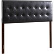 Glory Furniture Super Nova Faux Leather Upholstered Full Headboard in Black