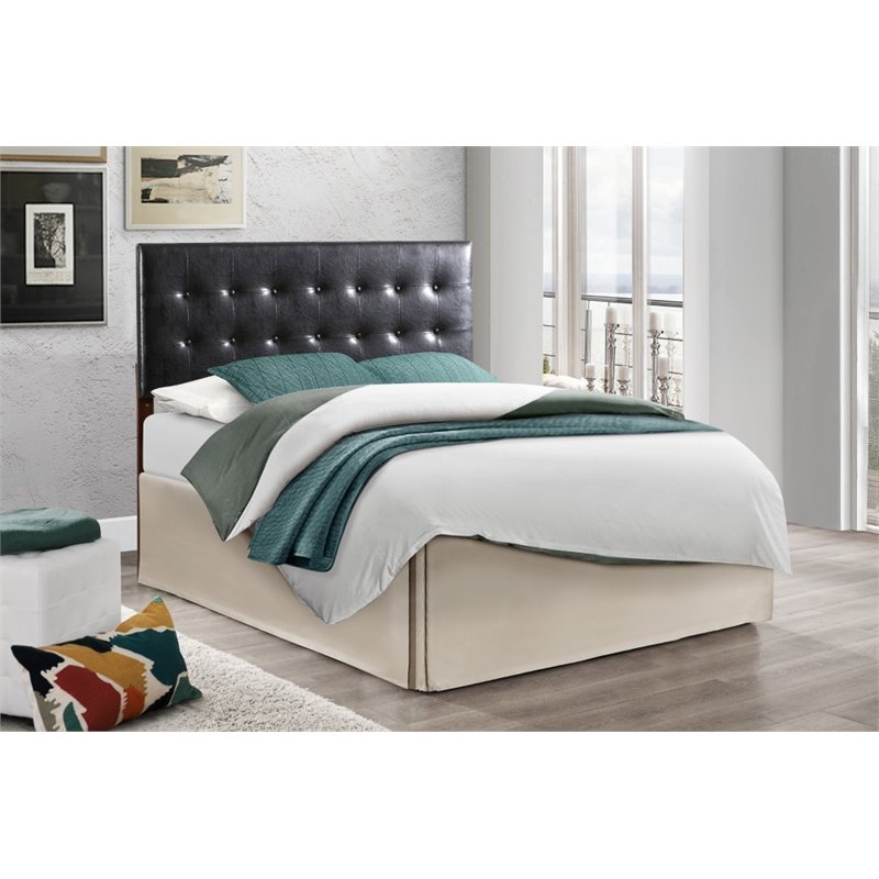 Glory Furniture Super Nova Faux Leather Upholstered King Headboard in Black