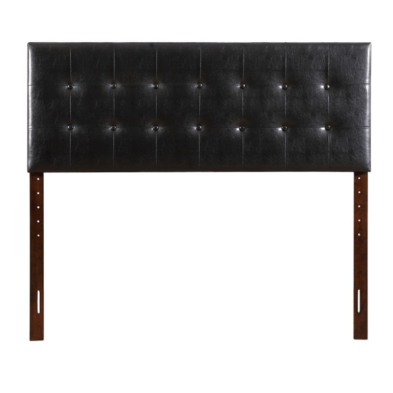 Glory Furniture Super Nova Faux Leather Upholstered Queen Headboard in Black