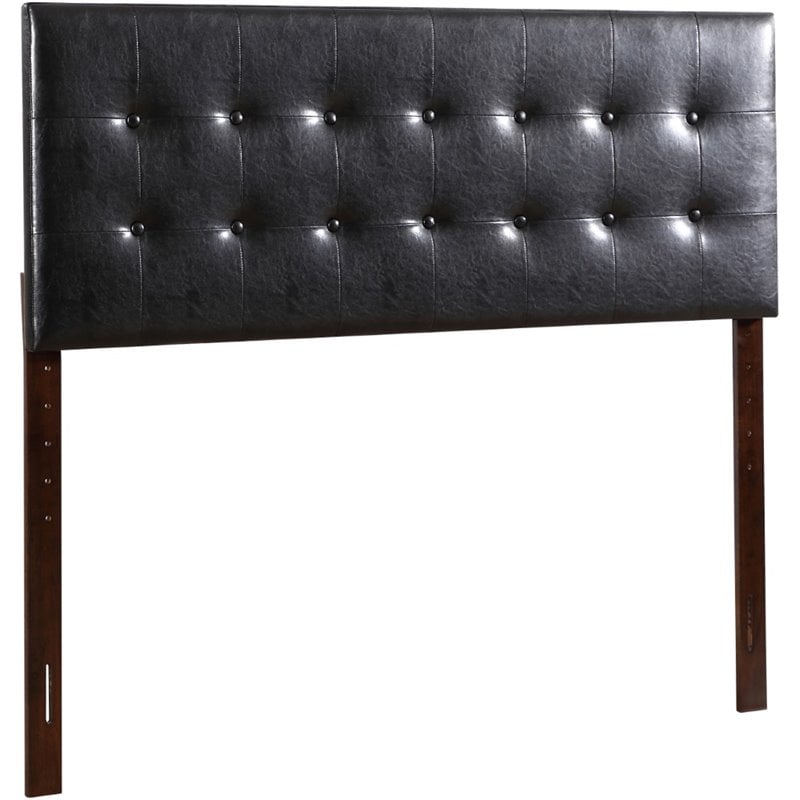 Glory Furniture Super Nova Faux Leather Upholstered Queen Headboard in Black