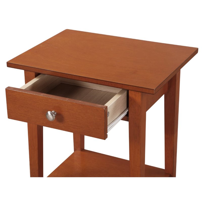 Glory Furniture Dalton 1 Drawer Nightstand in Oak