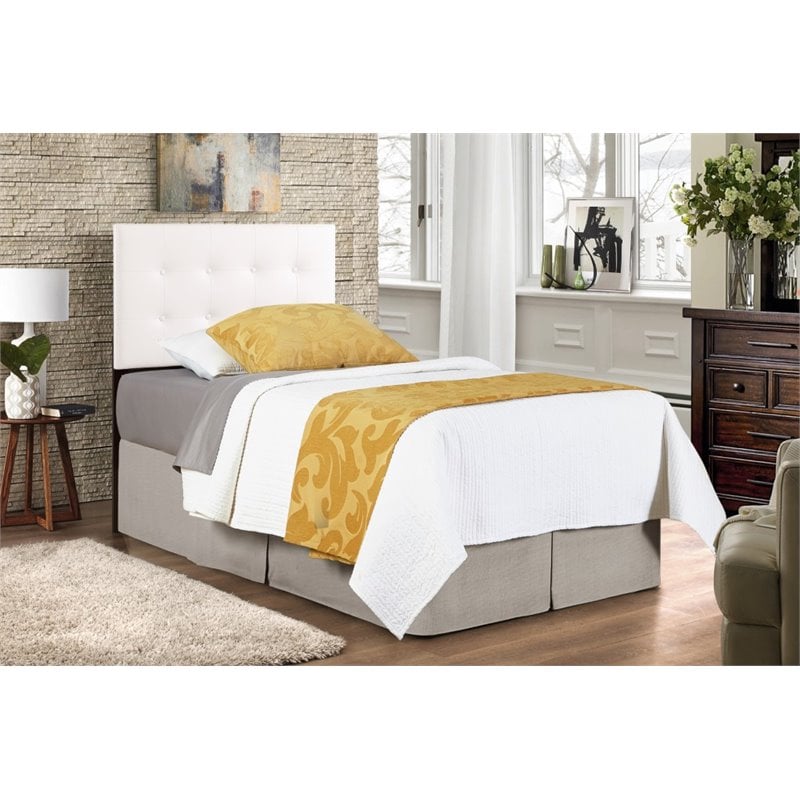 Glory Furniture Super Nova Faux Leather Upholstered Twin Headboard in White