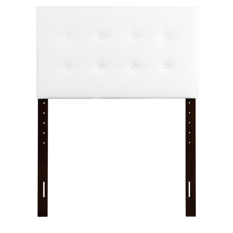 Glory Furniture Super Nova Faux Leather Upholstered Twin Headboard in White