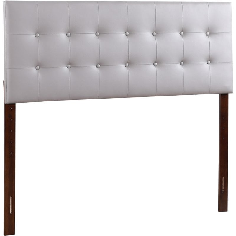 Glory Furniture Super Nova Faux Leather Upholstered Queen Headboard in Gray