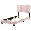 Glory Furniture Lodi Velvet Upholstered Twin Bed in Pink