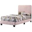 Glory Furniture Lodi Velvet Upholstered Twin Bed in Pink