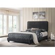 Glory Furniture Lodi Velvet Upholstered Queen Bed in Black