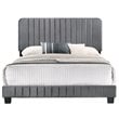 Glory Furniture Lodi Velvet Upholstered Full Bed in Gray