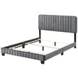 Glory Furniture Lodi Velvet Upholstered Full Bed in Gray