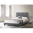 Glory Furniture Lodi Velvet Upholstered King Bed in Gray