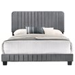Glory Furniture Lodi Velvet Upholstered King Bed in Gray
