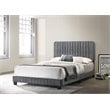 Glory Furniture Lodi Velvet Upholstered Queen Bed in Gray