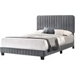 Glory Furniture Lodi Velvet Upholstered Queen Bed in Gray