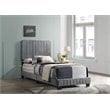 Glory Furniture Lodi Velvet Upholstered Twin Bed in Gray