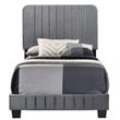 Glory Furniture Lodi Velvet Upholstered Twin Bed in Gray